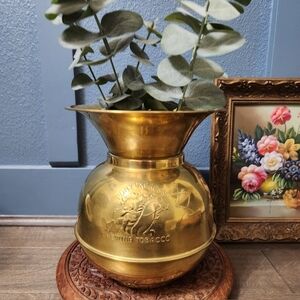 Decorative "Pony Express" Brass Spitoon